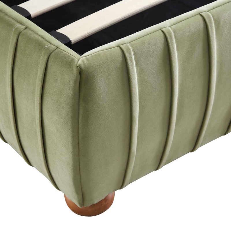 Helia Pleated Ottoman Storage Bed, Lichen Velvet - Image 14