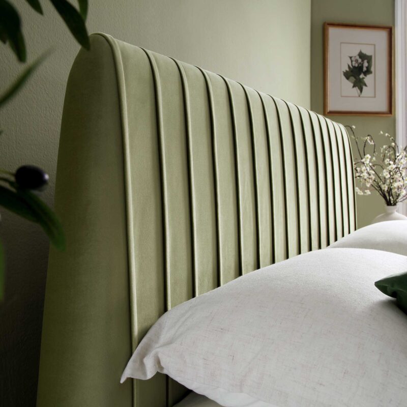 Helia Pleated Ottoman Storage Bed, Lichen Velvet - Image 4