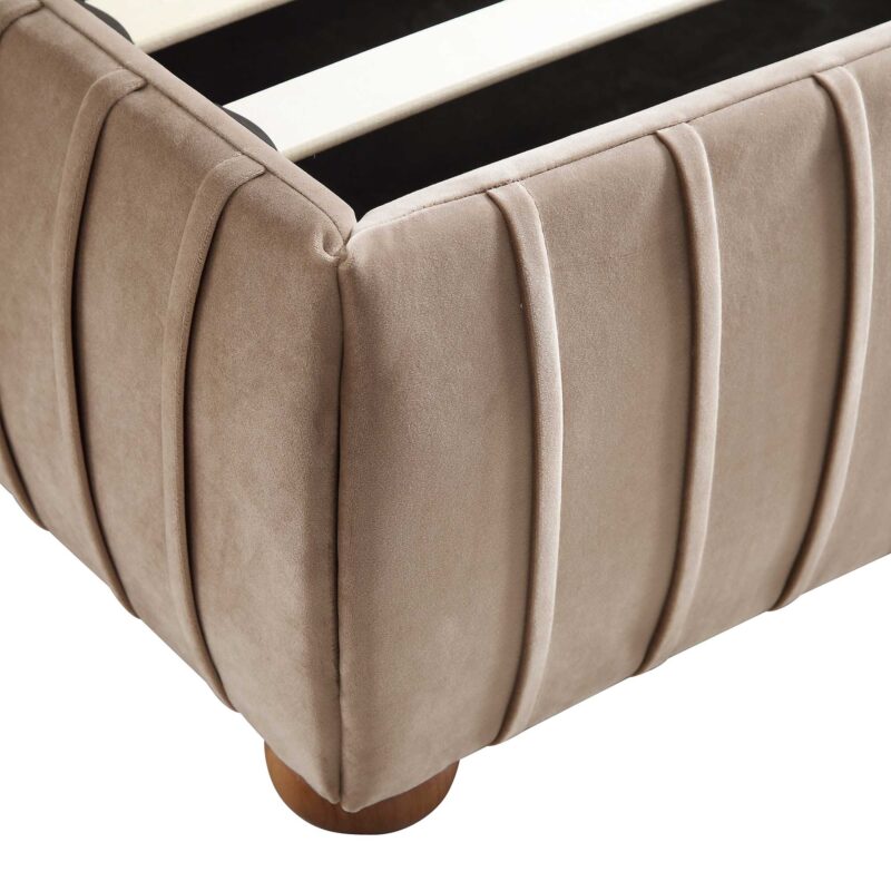 Helia Pleated Ottoman Storage Bed, Taupe Velvet - Image 15