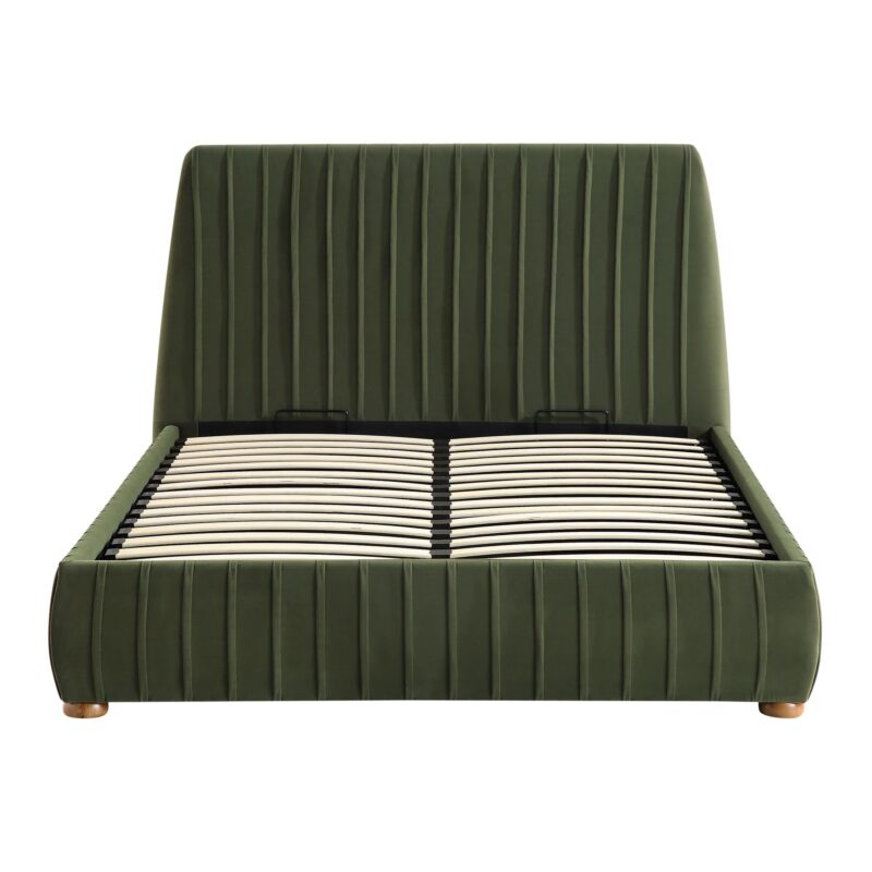 Helia Pleated Ottoman Storage Bed, Moss Green Velvet - Image 5