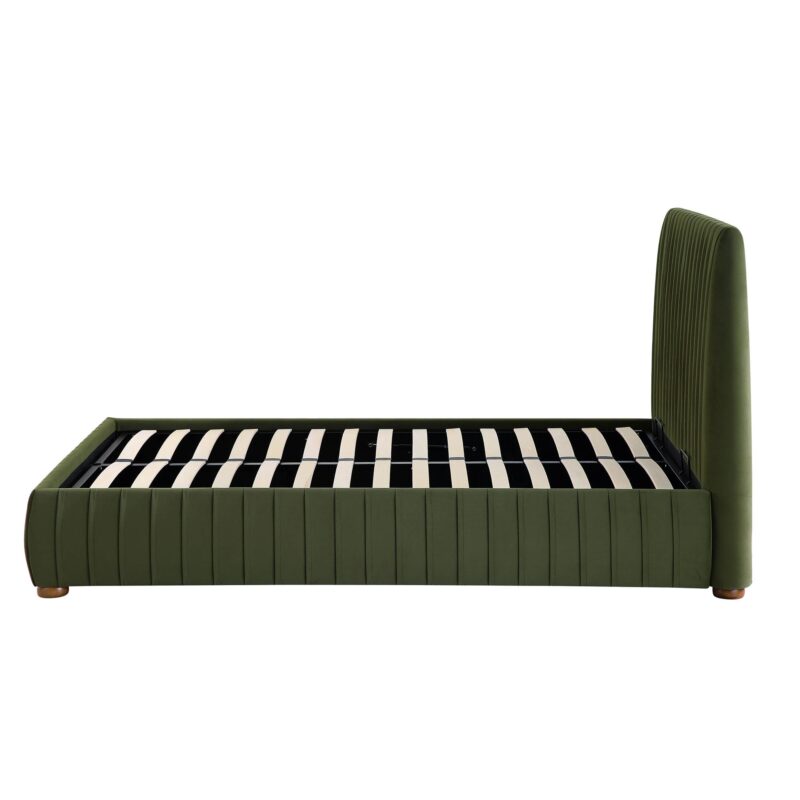 Helia Pleated Ottoman Storage Bed, Moss Green Velvet - Image 10