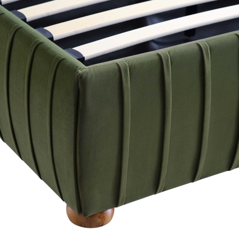 Helia Pleated Ottoman Storage Bed, Moss Green Velvet - Image 14
