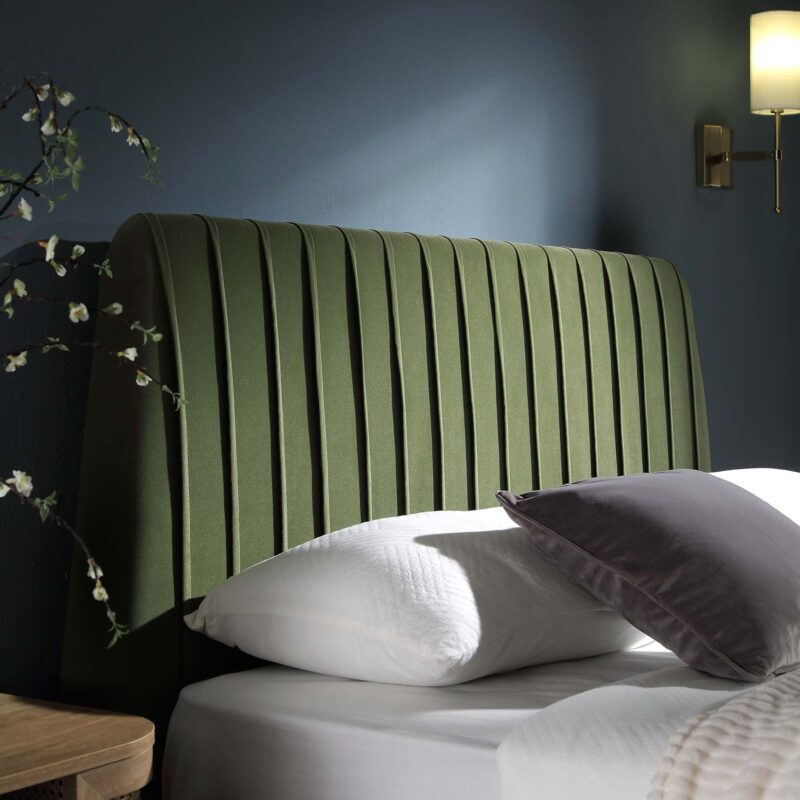 Helia Pleated Ottoman Storage Bed, Moss Green Velvet - Image 4