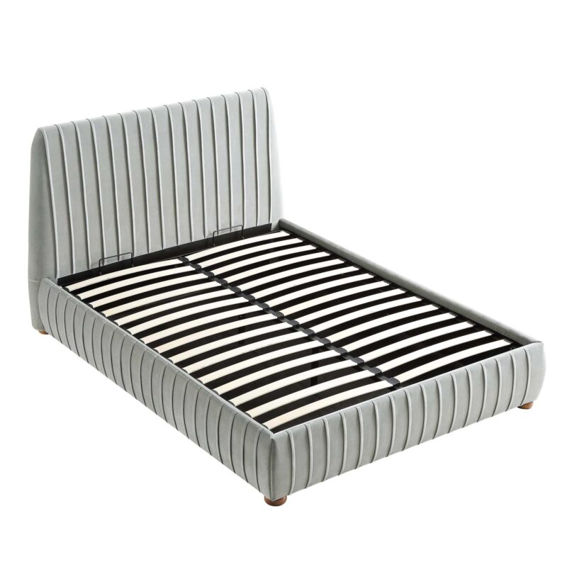 Helia Pleated Ottoman Storage Bed, Silver Grey Velvet - Image 9
