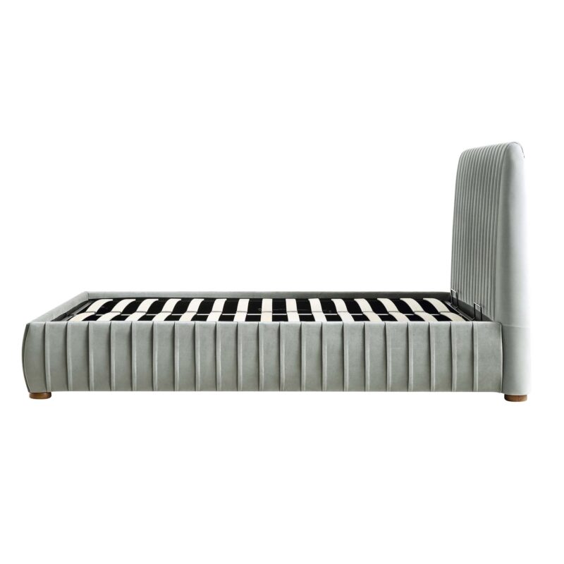 Helia Pleated Ottoman Storage Bed, Silver Grey Velvet - Image 10