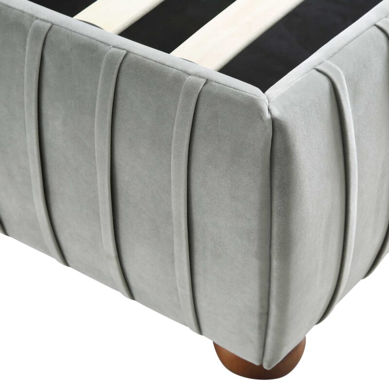 Helia Pleated Ottoman Storage Bed, Silver Grey Velvet - Image 15
