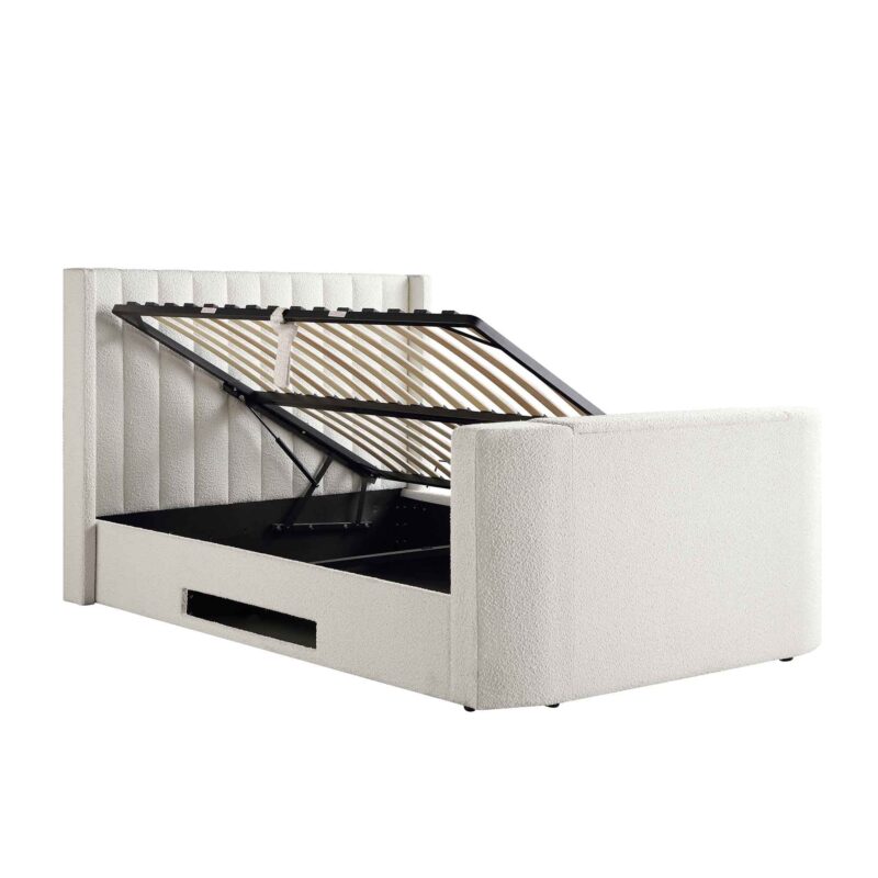 Wilton White Boucle Ottoman TV Bed - Image 10