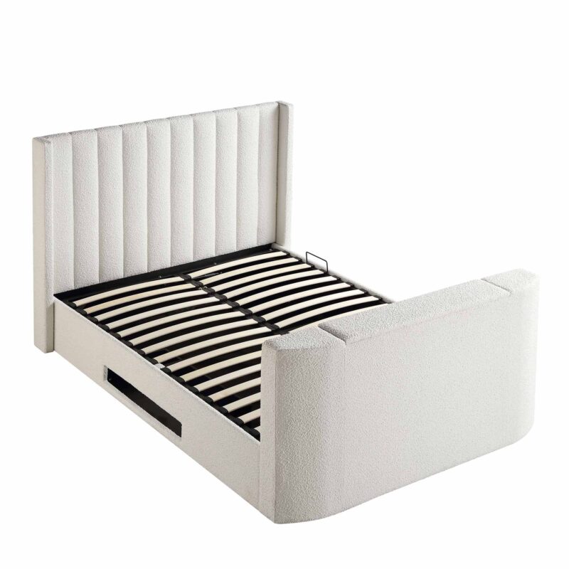 Wilton White Boucle Ottoman TV Bed - Image 11