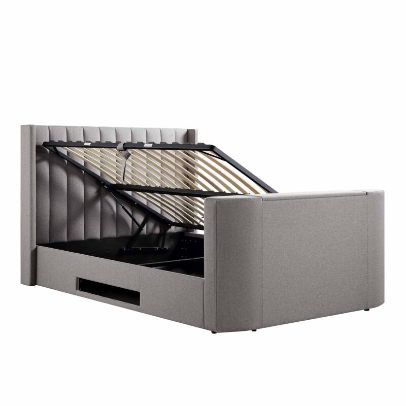 Wilton Grey Fabric Ottoman TV Bed - Image 10