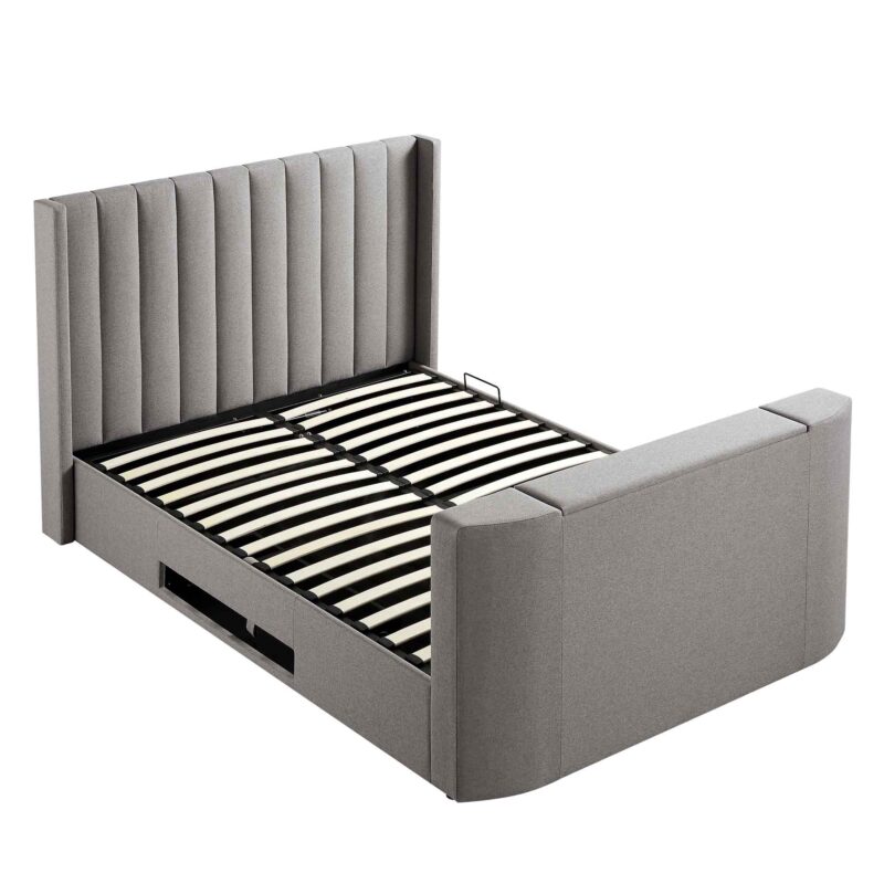 Wilton Grey Fabric Ottoman TV Bed - Image 12