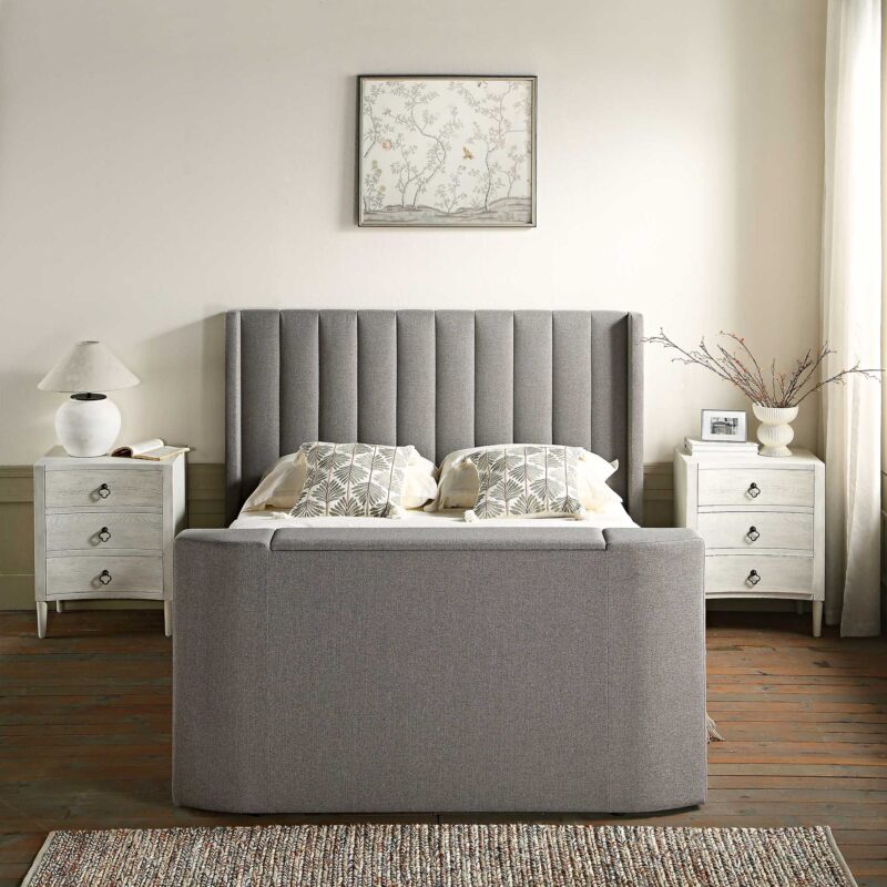 Wilton Grey Fabric Ottoman TV Bed - Image 4