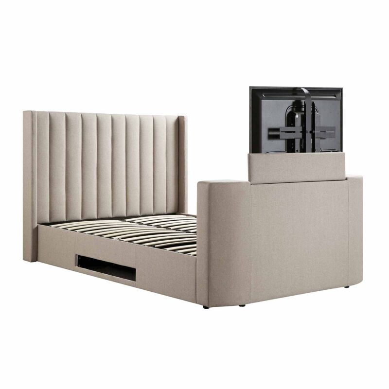 Wilton Warm Stone Fabric Ottoman TV Bed - Image 6