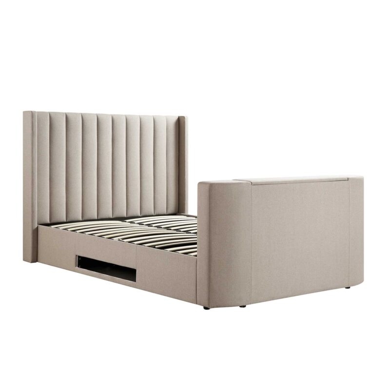 Wilton Warm Stone Fabric Ottoman TV Bed - Image 7