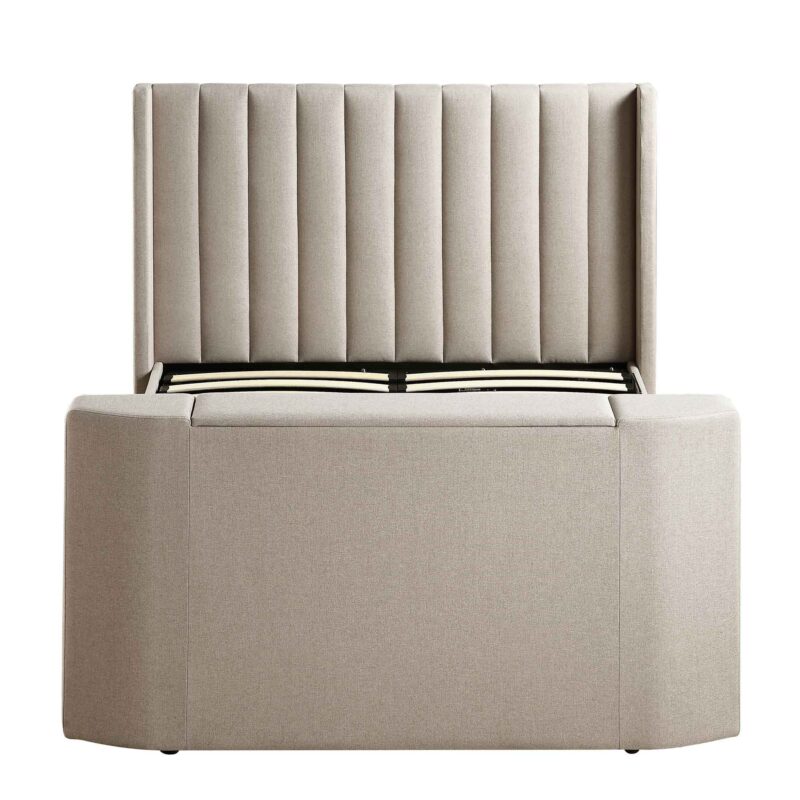 Wilton Warm Stone Fabric Ottoman TV Bed - Image 11
