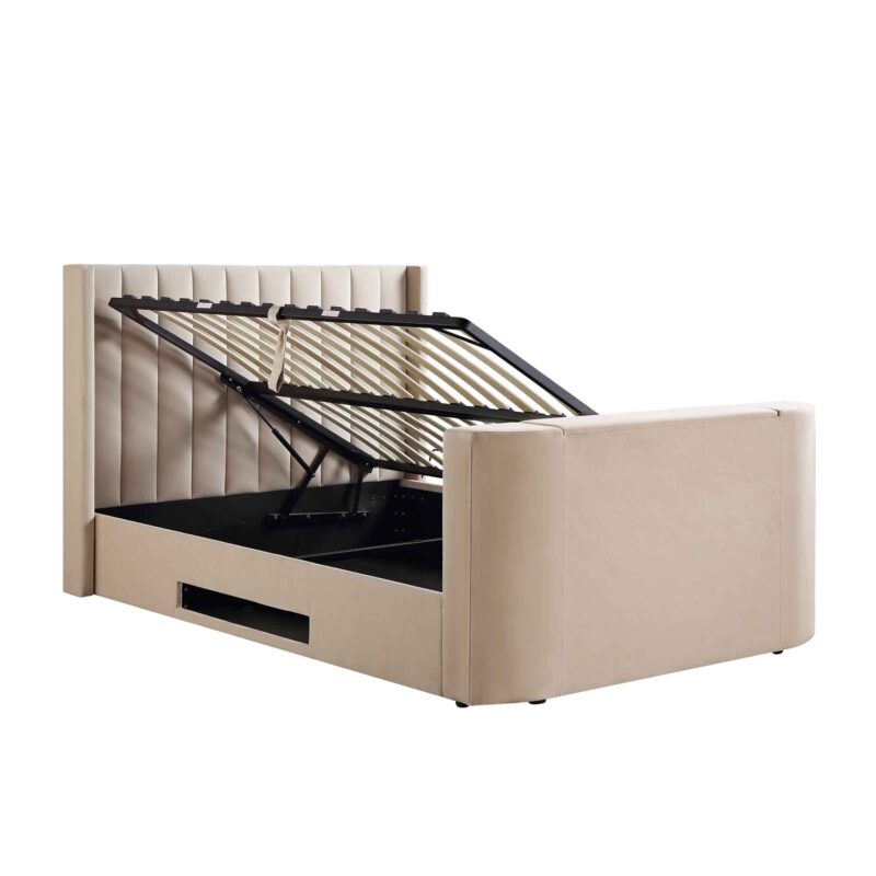 Wilton Champagne Velvet Ottoman TV Bed - Image 10