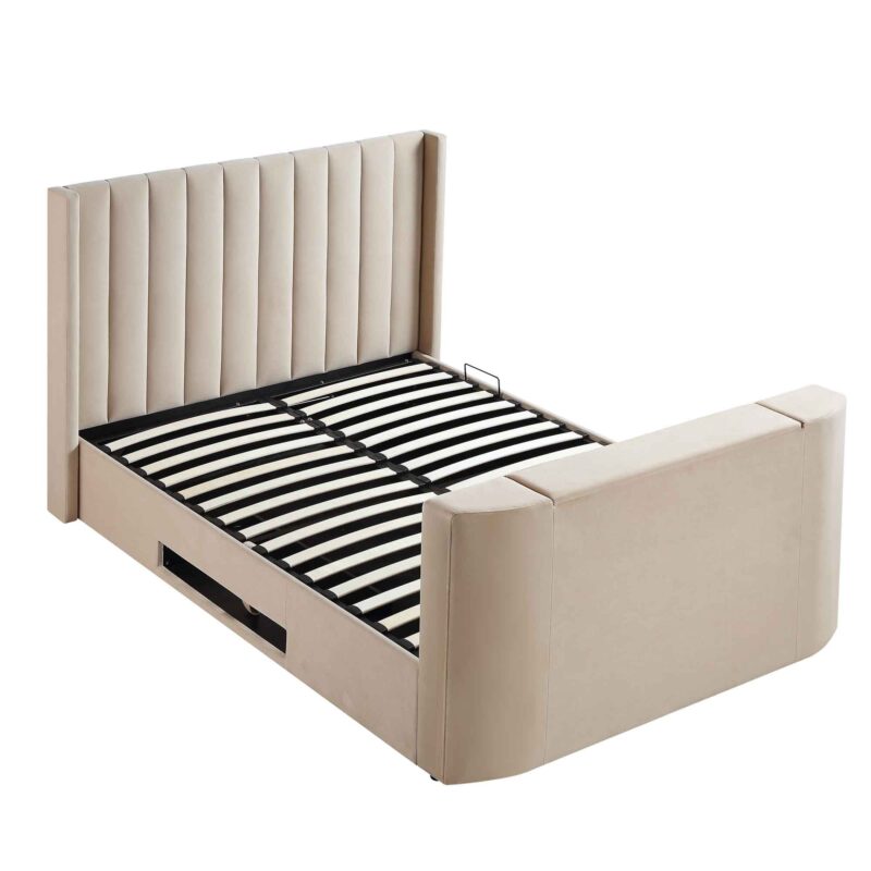 Wilton Champagne Velvet Ottoman TV Bed - Image 11