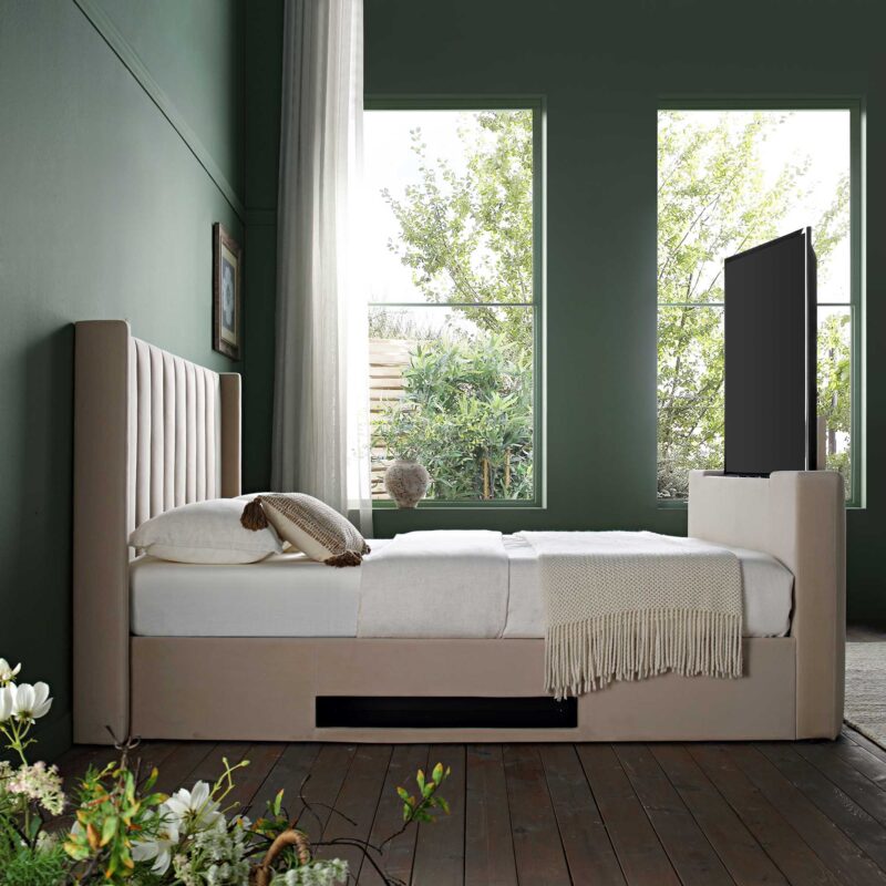 Wilton Champagne Velvet Ottoman TV Bed - Image 2