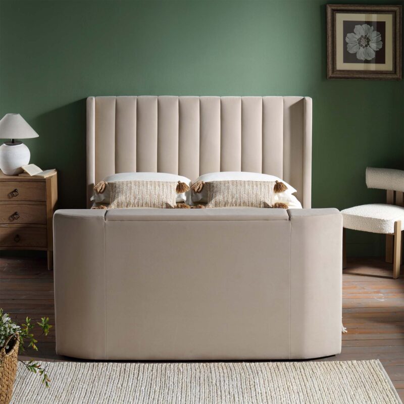 Wilton Champagne Velvet Ottoman TV Bed - Image 4