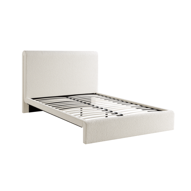 Hampstead Ecru Boucle Curved Bed with 4-Drawer Storage - Image 4