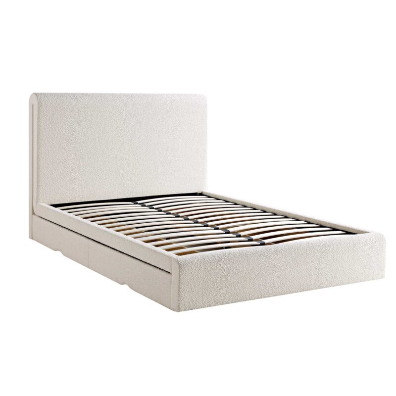 Hampstead Ecru Boucle Curved Bed with 4-Drawer Storage - Image 5