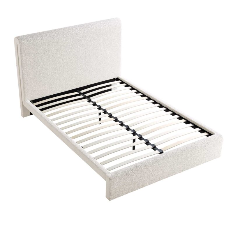 Hampstead Ecru Boucle Curved Bed - Image 7