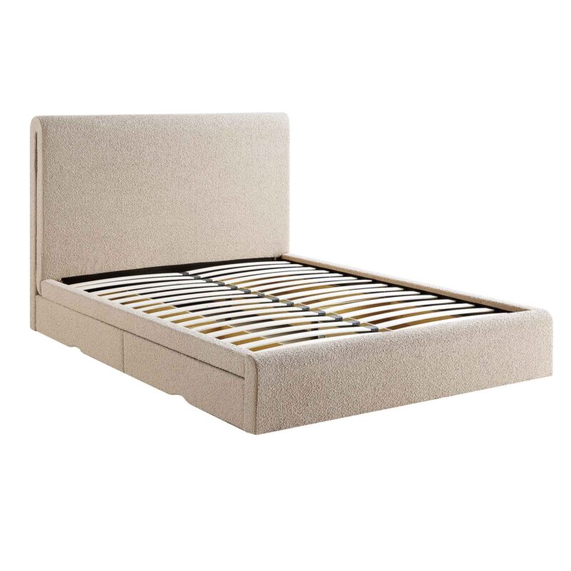 Hampstead Taupe Boucle Curved Bed with 4-Drawer Storage - Image 5