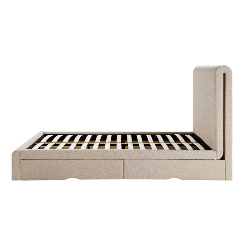 Hampstead Taupe Boucle Curved Bed with 4-Drawer Storage - Image 9