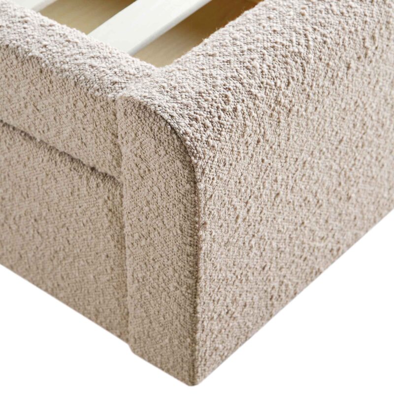Hampstead Taupe Boucle Curved Bed with 4-Drawer Storage - Image 12
