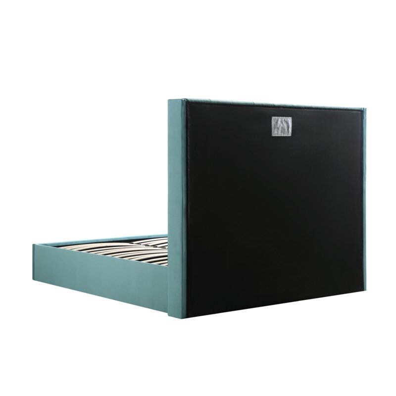 Wilton Seafoam Blue Velvet Ottoman Storage Bed - Image 10