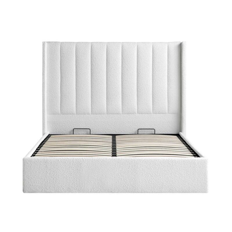 Wilton White Boucle Ottoman Storage Bed - Image 5
