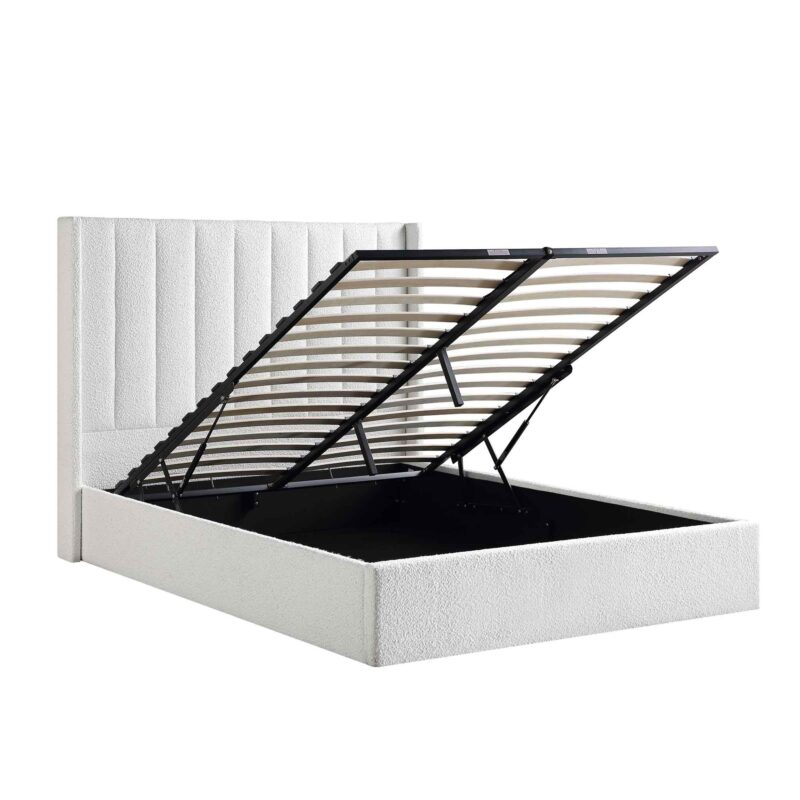 Wilton White Boucle Ottoman Storage Bed - Image 8