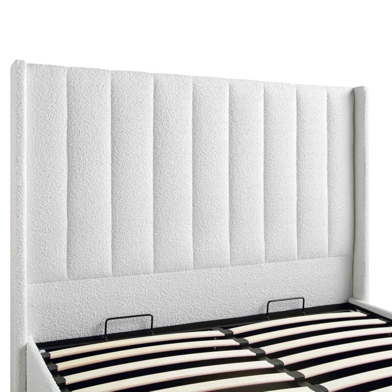 Wilton White Boucle Ottoman Storage Bed - Image 11