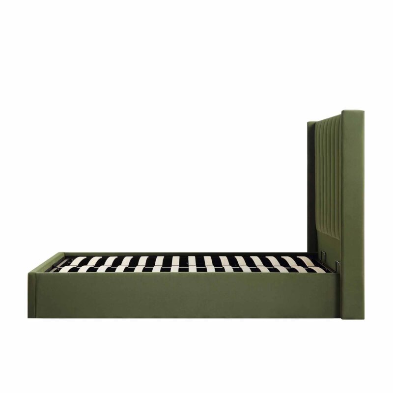 Wilton Moss Green Velvet Ottoman Storage Bed - Image 10