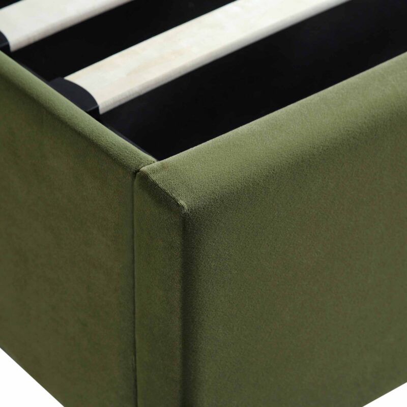 Wilton Moss Green Velvet Ottoman Storage Bed - Image 15