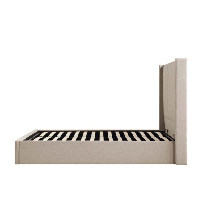 Wilton Warm Stone Fabric Ottoman Storage Bed - Image 9