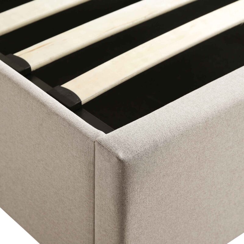 Wilton Warm Stone Fabric Ottoman Storage Bed - Image 14