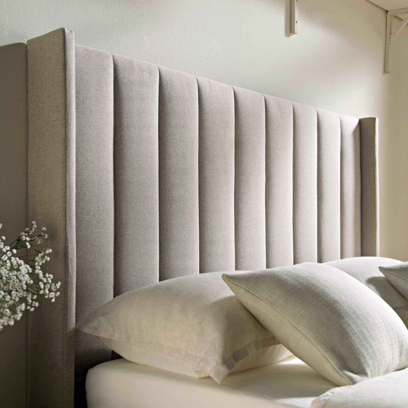 Wilton Warm Stone Fabric Ottoman Storage Bed - Image 4
