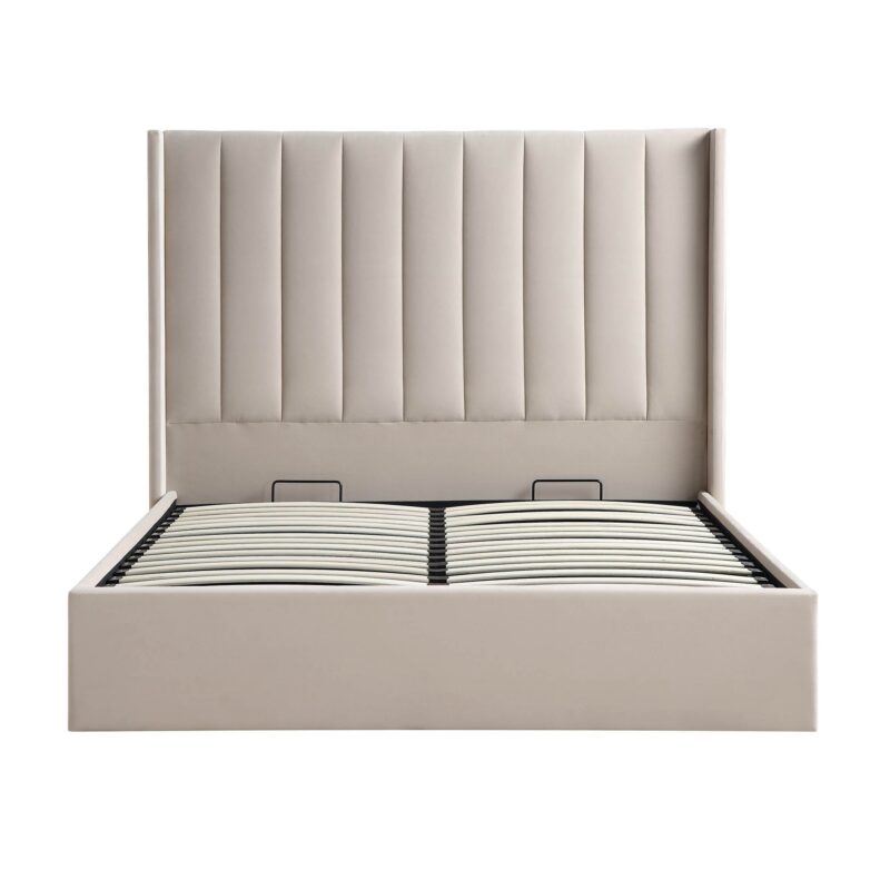 Wilton Champagne Velvet Ottoman Storage Bed - Image 5