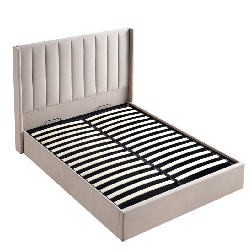 Wilton Champagne Velvet Ottoman Storage Bed - Image 6