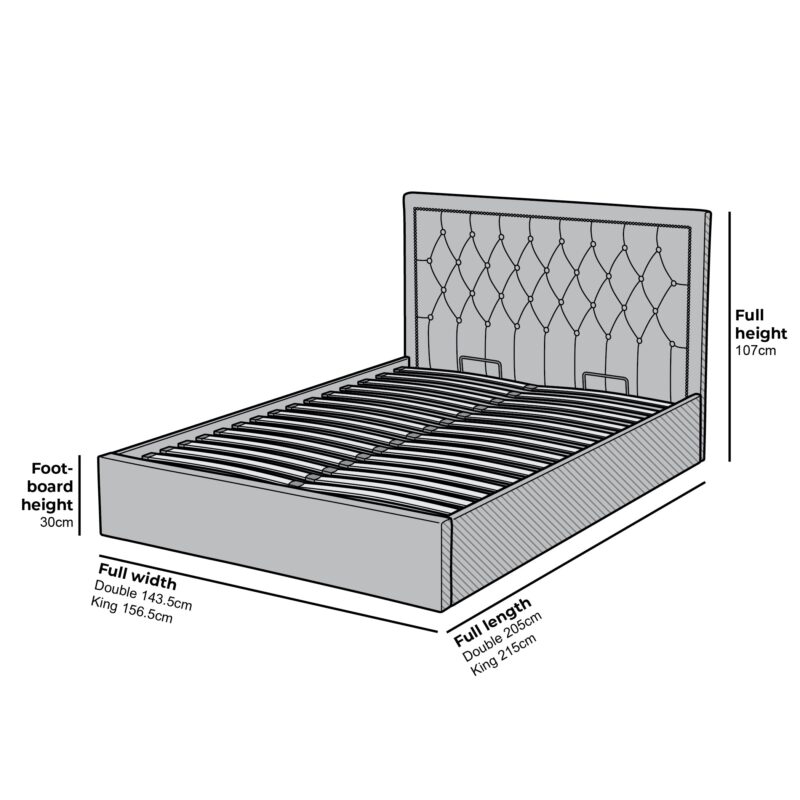 Hartwell Upholstered Ottoman Storage Bed with Nailhead Trim Headboard (Grey Velvet) - Image 5