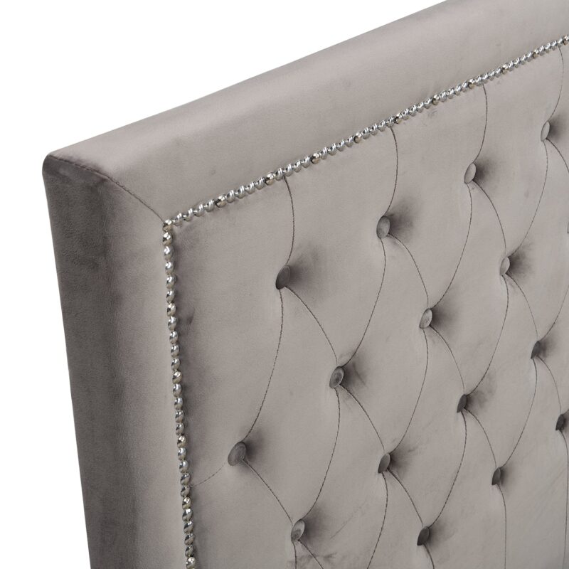 Hartwell Upholstered Ottoman Storage Bed with Nailhead Trim Headboard (Grey Velvet) - Image 9