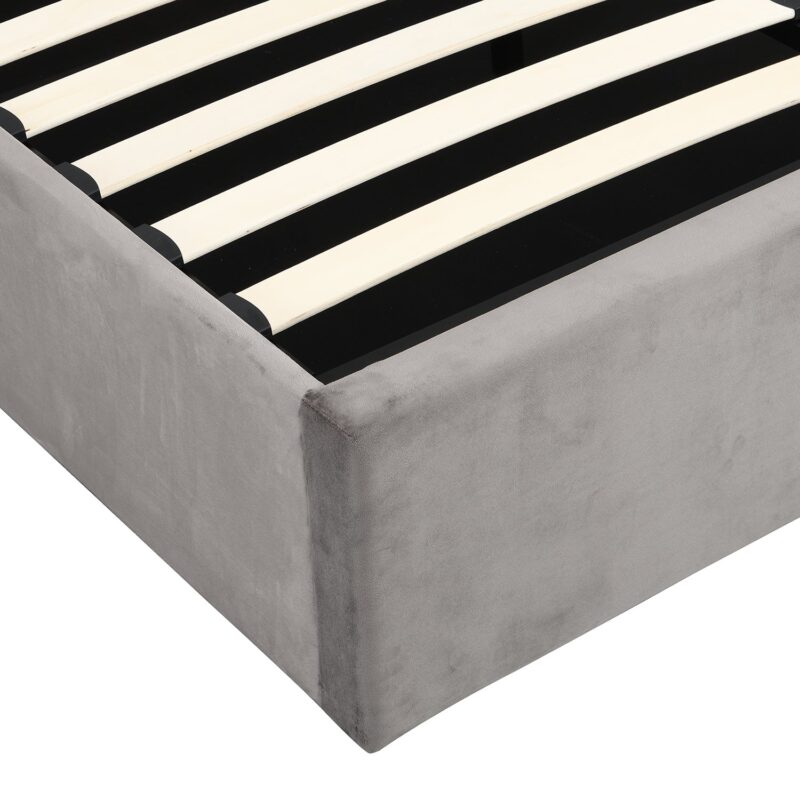 Hartwell Upholstered Ottoman Storage Bed with Nailhead Trim Headboard (Grey Velvet) - Image 11