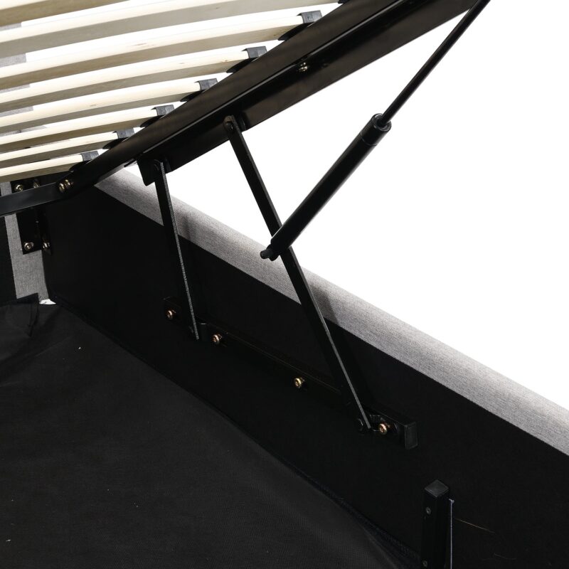 Pimlico End Opening Ottoman Storage Bed Frame with Muti-colour LED Headboard (Grey Fabric) - Image 8