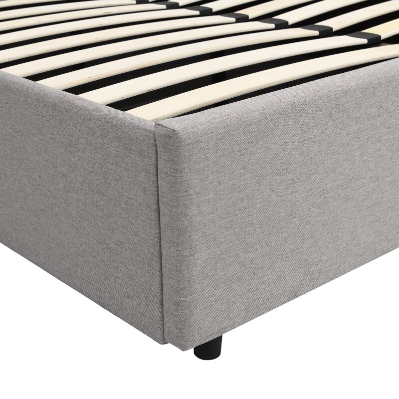 Pimlico End Opening Ottoman Storage Bed Frame with Muti-colour LED Headboard (Grey Fabric) - Image 10