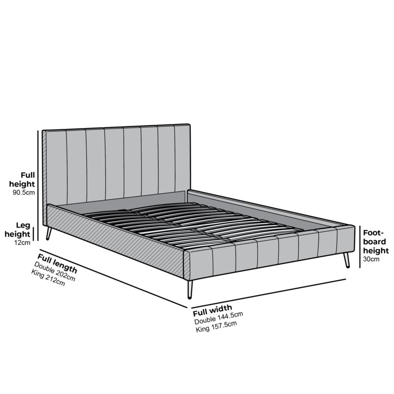 Sylvie Velvet Upholstered Bed Frame with Golden Chrome Legs, Champagne Velvet - Image 5