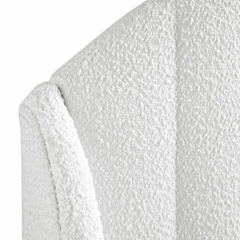 Eleanor White Boucle Upholstered Bed Frame with Domed Headboard - Image 11