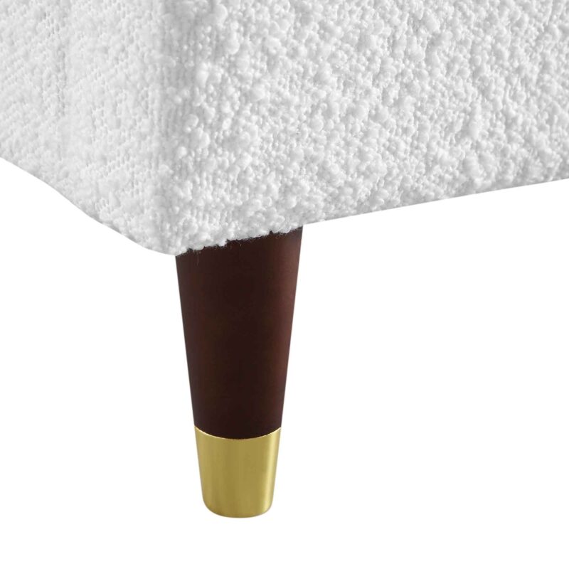 Eleanor White Boucle Upholstered Bed Frame with Domed Headboard - Image 13
