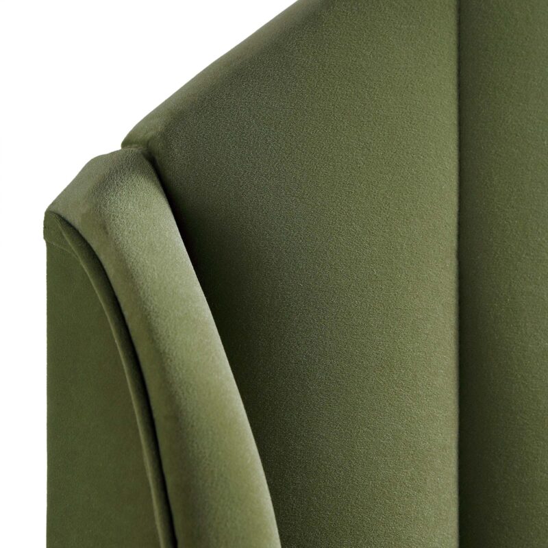 Eleanor Moss Green Velvet Upholstered Bed Frame with Domed Headboard - Image 11