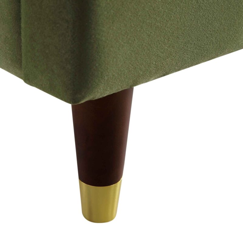 Eleanor Moss Green Velvet Upholstered Bed Frame with Domed Headboard - Image 13
