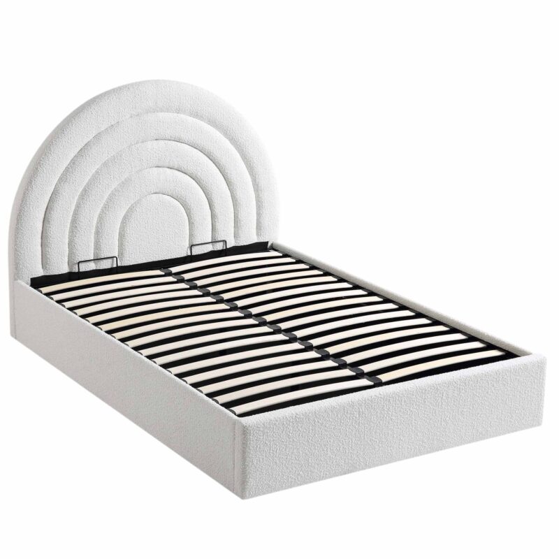 Archer White Boucle Ottoman Storage Bed - Image 6